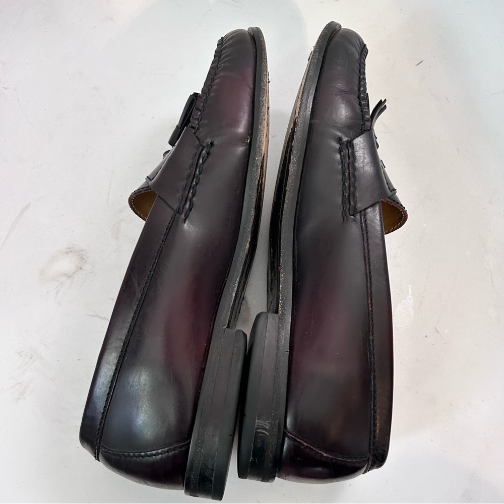 COLE HAAN Pinch Tassel Loafer Cordovan Oxblood Slip On Shoe Womens 9.5 Mens 8 - Picture 7 of 12